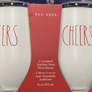 RAE DUNN VALENTIN'ES stainless steel insulted tumblers w/lids "CHEERS" NIB